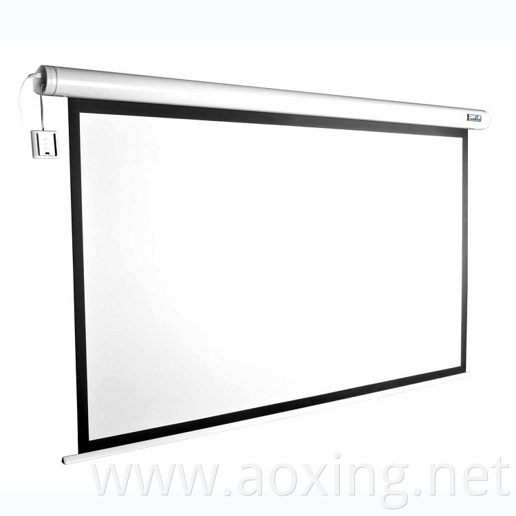 Most popular Oval Intelligent build-in Electric Projection Screen with wireless remote control for 200*125cm